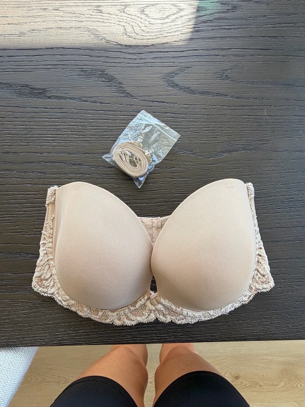 Natori Strapless Lace-Trim strapless Bra in Nude 34ddd